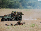 Evacuation of a Wounded Soldier by an Ambulance Photographic Print by Stocktrek Images 