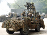 VW Iltis Jeeps Used by the Belgian Army Fotografie-Druck von Stocktrek Images 