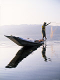 Fisherman, Lake Inle, Burma Photographic Print by Peter Adams