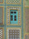 Tiling Round Blue Window, Shrine of Hazrat Ali, Mazar-I-Sharif, Afghanistan Photographic Print by Jane Sweeney