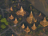View of Ancient Temples from Hot Air Balloon Bagan, Myanmar Photographic Print by Jane Sweeney