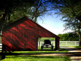 Buggy in the Red Barn Photographic Print by Jody Miller