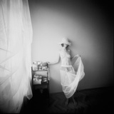 Pinhole Camera Shot of Standing Topless Woman in Hoop Skirt Photographic Print by Rafal Bednarz