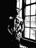 Shadowman Stares Looks through Window Photographic Print by Judith Bartos