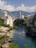 Mostar and Old Bridge over the Neretva River, Bosnia and Herzegovina Photographic Print by Gavin Hellier