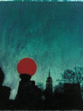 Scarlet Streetlight with Chrysler Building Photographic Print by Robert Cattan