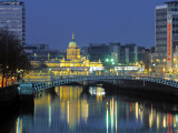 Half Penny Bridge and Custom House, Dublin, Ireland Photographic Print by Jon Arnold