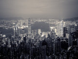 Victoria Harbour and Skyline from the Peak, Hong Kong, China Fotoprint van Jon Arnold