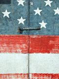 Costa Rican Flag Painted on Door, Costa Rica Photographie par John Coletti