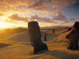 Moai Quarry, Easter Island, Chile Photographic Print by Walter Bibikow