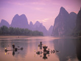 Cormorant Fishermen, Xingping, Li River, Guangxi, China Photographic Print by Peter Adams