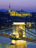 Chain Bridge and Danube River, Budapest, Hungary Photographic Print by Doug Pearson