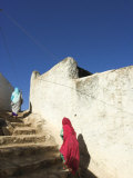 Ladies Walking in Steps, Old Town, Harar, Ethiopia Photographic Print by Jane Sweeney