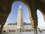 Hassan II Mosque, Casablanca, Morocco Photographic Print by Walter Bibikow
