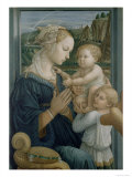 Virgin with Child and an Angel reproduction procédé giclée par Leopoldo Ansiglione