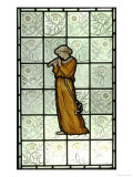 Woman Playing Pipes on Stained Glass Window Giclee Print by William Morris