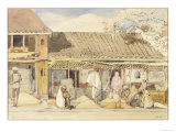 Grain Shop in Puna, India Lámina giclée por William Carpenter