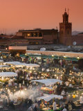 Food Stalls, Djemma El-Fna Square, Marrakash, Morocco Photographic Print by Walter Bibikow