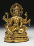 Vasudhara the Goddess of Wealth in Gilt Copper, 16th Century Photographic Print