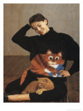 1990's Woman in Novelty Cat Knitwear Affiche