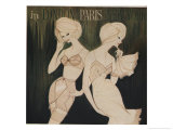 Lingerie in London, Paris, New York Illustration Affiche