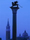 Winged Lion Column, St. Mark's Sq, Vencie, Italy Photographic Print by Walter Bibikow