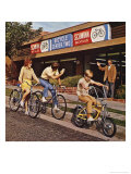 1970's Family Cycling Affiche