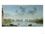 View of Old London Bridge from the West Reproduction procédé giclée par Claude de Jongh