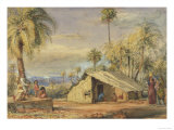 Toddywallah's Hut in a Grove of Date Palms, India Lámina giclée por William Carpenter