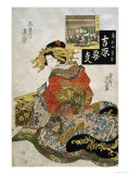 The Courtesan Koimurasaki of Tama-Ya in the First Month Giclée-Druck von Keisai Eisen