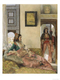 Life in the Hhareem at Mamluk House, Cairo, c.1858 reproduction procédé giclée par John Frederick Lewis