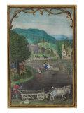 October Leaf from a Calender Book of Hours Giclee-trykk av Simon Bening October Leaf from a Calender Book of Hours Giclee-trykk av Simon Bening