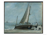 Brighton Beach with Fishing Boat and Crew, East Sussex Giclée-Druck von John Constable