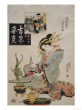 The Courtesan Suganosuke of Okamoto- Ya in the Fourth Month Giclee Print by Keisai Eisen