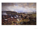 The Battle of Waterloo: British Squares Receiving the Charge of the French Cuirassiers Giclee Print by Felix Philippoteaux