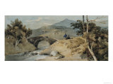 Le pont du chemin de fer à Argenteuil reproduction procédé giclée par George Chinnery