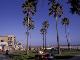 Picnic Tables, Newport Beach, California Photographic Print by Bill Bachmann