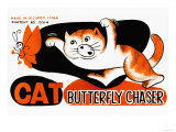 Cat Butterfly Chaser Posters