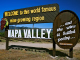 Sign at Entrance of Napa Valley, California Photographic Print by Dennis Flaherty