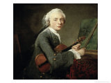 Young Man with a Violin Giclee Print by Jean-Baptiste Simeon Chardin