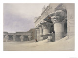 Facade of the Pronaos of the Temple of Edfou Lámina giclée por David Roberts