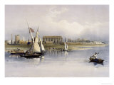 General View of the Ruins of Luxor, from the Nile reproduction procédé giclée par David Roberts