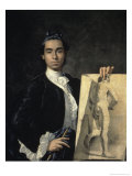 Portrait of the Artist Holding a Life Study, 18th century Giclee Print by Luis Egidio Melendez