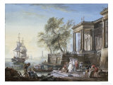 Marine Au Soleil Couchant Giclee Print by Lallemand Marine Au Soleil Couchant Giclee Print by Lallemand