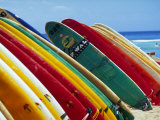 Surfboards For Rent, Waikiki Beach, Oahu, Hawaii Impressão fotográfica por Franklin Viola