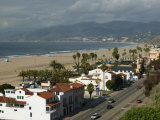 Beach Houses, Santa Monica State Beach Park, Santa Monica, Los Angeles, California Fotografie-Druck von Walter Bibikow
