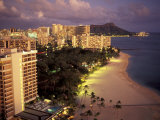 City Skyline and Beach, Honolulu, Oahu, Hawaii Photographic Print by Randa Bishop