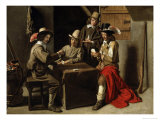 Soldiers Playing Cards Reproduction procédé giclée par Louis Le Nain
