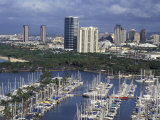 City Skyline and Beach, Honolulu, Oahu, Hawaii Photographic Print by Randa Bishop