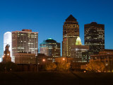 Skyline Along Des Moines River, Des Moines, Iowa Photographic Print by Walter Bibikow